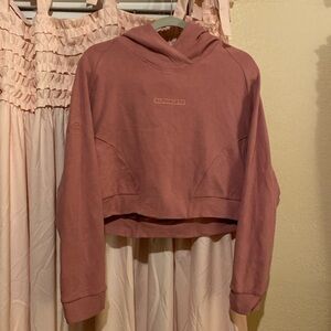 Alphalete Pink Long Sleeve Crop Hoodie